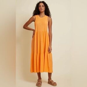 Anthropologie Nation LTD Melissa Maxi Dress in Tang Orange size M